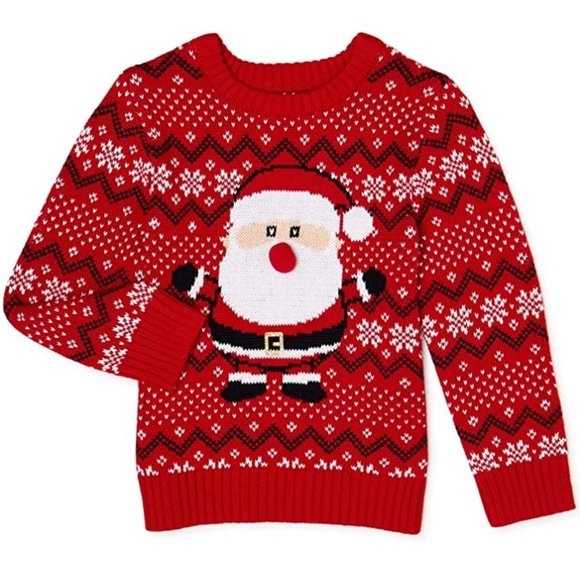 Baby Toddler Boys Ugly Christmas Sweater Santa Claus  Size 12 18 mo 2T 3T 4T NWT - Picture 1 of 3